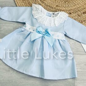 Kleo Kids Blue Bow Frill Dress