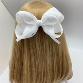 White Bow Clip