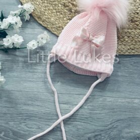 Kleo Kids Pink Bow Pompom Hat