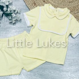 Lemon Button Shorts Set