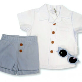 Nursery Time Stripe Shorts and Sunglasses Set