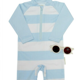 Blue Striped Swimsuit and Glasses