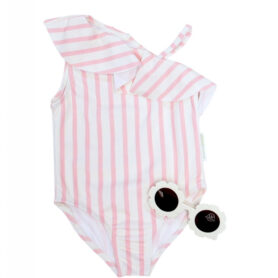 Pink Striped Swimsuit and Glasses