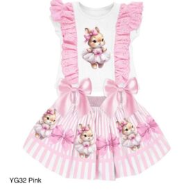 Pink Bunny Skirt Set