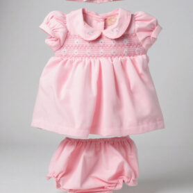 Pink Smocked Dress Set 12820