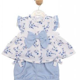 Mintini Sky Floral Bows Shorts Set 7140