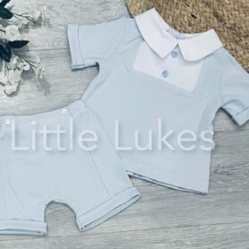 Kleo Kids Blue Button Shorts Set