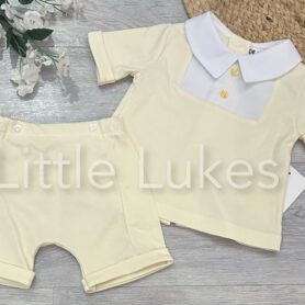 Kleo Kids Lemon Button Shorts Set