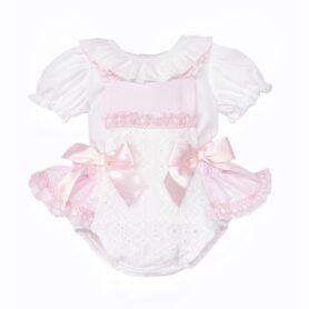 Wee Me White Frill Bow Romper