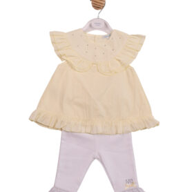 Mintini Lemon Diamante and Leggings Set 7109