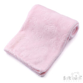 Pink Bunny Embossed Blanket