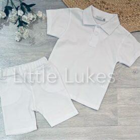 Visara White Shorts Set