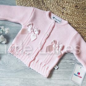 Kleo Kids Pink Braided Bow Cardigan