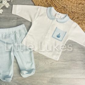 Kleo Kids Blue Stripe Boat Two Piece Set