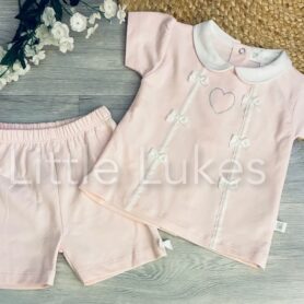 Kleo Kids Pink Bow Shorts Set