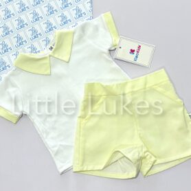 Kleo Kids Lemon Collared Shorts Set