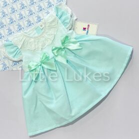 Kleo Kids Mint Satin Bow Dress