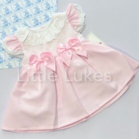 Kleo Kids Pink Satin Bow Dress