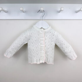 Pex Avery White and Pink Cardigan