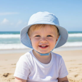 Blue Bucket Hat With Chin Strap 0192