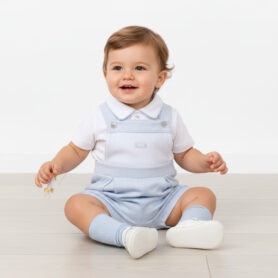 Mintini Sky Piped Dungaree Set 6893