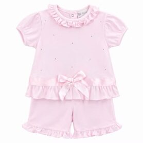 Kleo Kids Pink Bow Frill Shorts Set