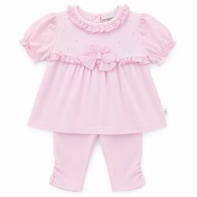 Kleo Kids Pink Frill Leggings  Set