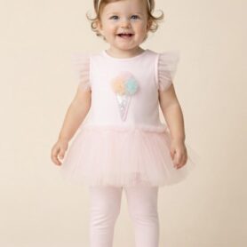 Visara Pink Ice Cream Leggings Set