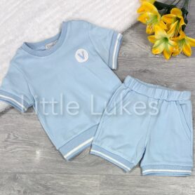 Visara Blue Logo Shorts Set