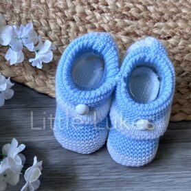 Blue Knitted Booties