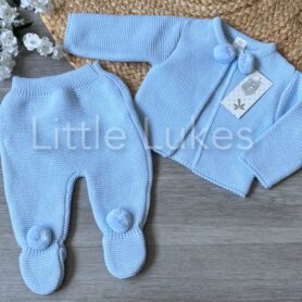 Sky Knitted Pom Two Piece Set