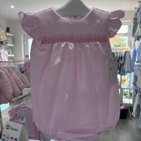 Pink Embroidered Romper