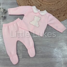 Kleo Kids Pink Teddy Knitted Set