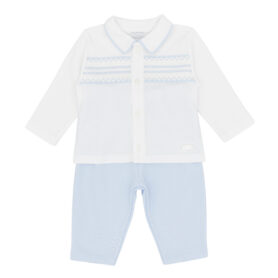 Amore Blue Smocked Two Piece Set