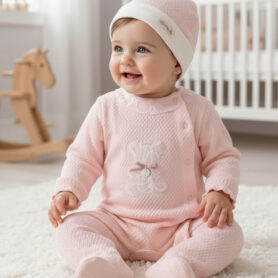 Pink Teddy All In One and Hat