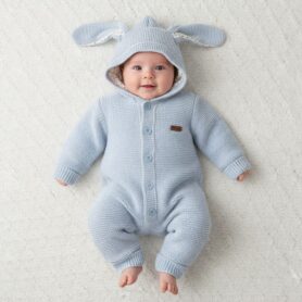 Sky Bunny Ears Lined Pram Suit