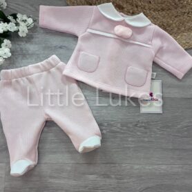 Kleo Kids Pink Pompom Knitted Two Piece Set