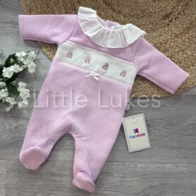 Kleo Kids Pink Teddy Frill All In One