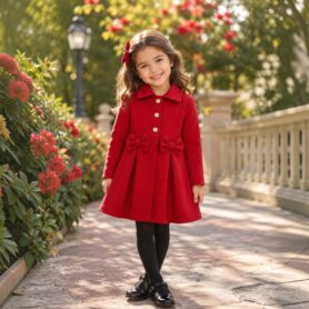 Red Gold Button Coat