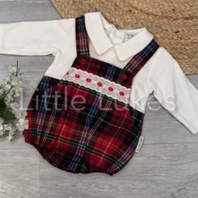 Tartan Mock Dungaree Set