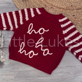 Red βHo Ho Hoβ Christmas Cardigan