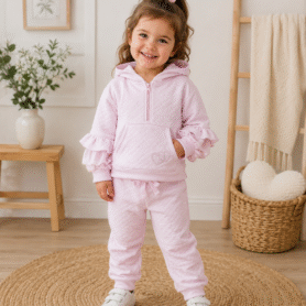 Pastels & Co Pink Hooded Set