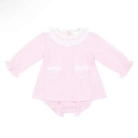 Deolinda Pink Dress and Bloomers Set