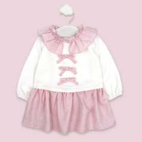 Rapife White andPink Bow Dress 4315