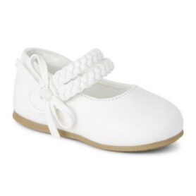 Ophelia White Braided Bow Shoe