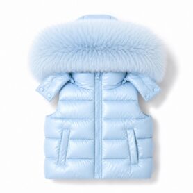 Eva Bella Sky Faux Fur Quilted Gilet