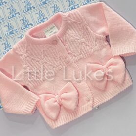 Little Nosh Pink Bow Cardigan