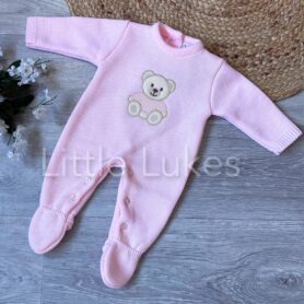 Kleo Kids Pink Bear Knit All In One