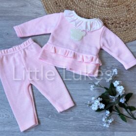 Kleo Kids Pink Bear Frill Knit Set