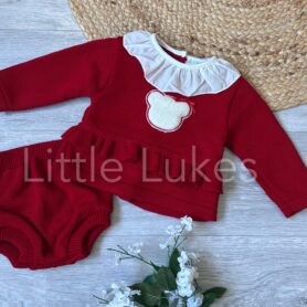 Kleo Kids Red Bear Frill Jam Pants Set